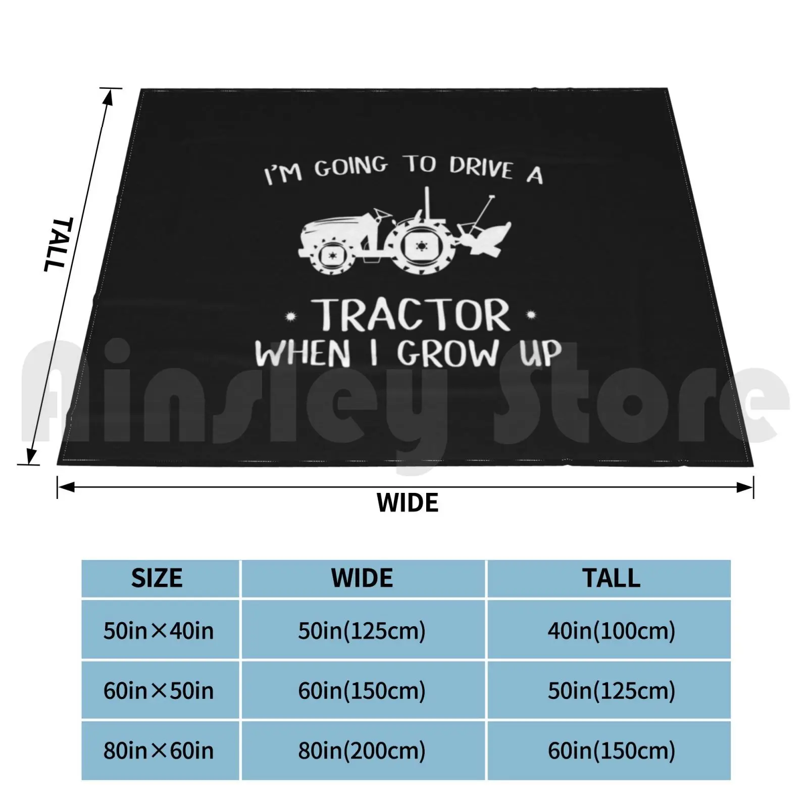 Going To Drive A Tractor When I Grow Up Blanket Super Soft Warm Light Thin Tractor Kid Kids Kid Tractor Gift Idea