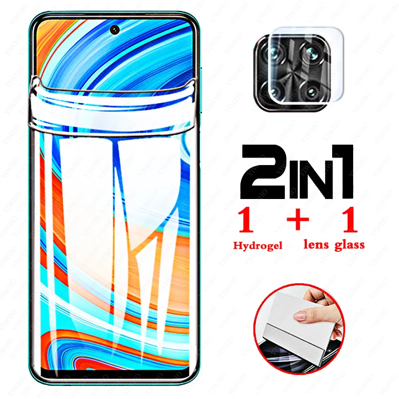 2 in 1 Camera Lens Hydrogel Film For Xiaomi Redmi Note 9Pro Screen Protector For Xiaomi redmi note 9 Pro note9 Pro note9pro