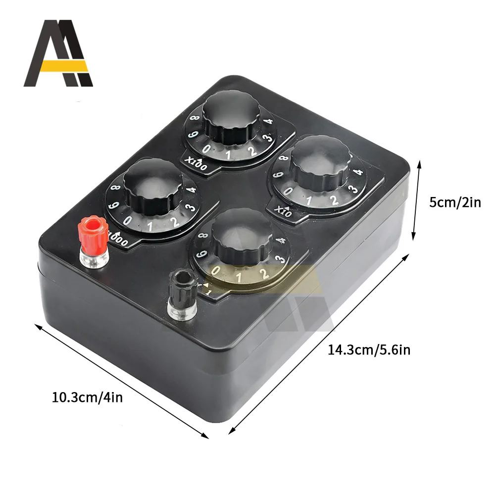 0-9999 Ohm Simple Resistance Box Precision Variable Decade Resistor Simple Resistance Box Electricity Teaching Instrument