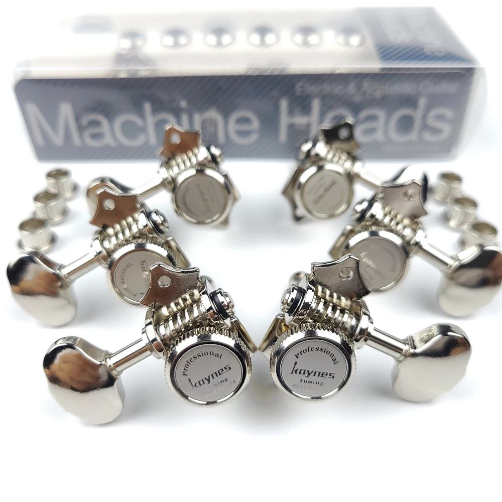 NEW Vintage 1:16 Open Gear Locking Tuning Pegs Gear Butterbean Guitar Machine Heads Tuners Nickel Silver