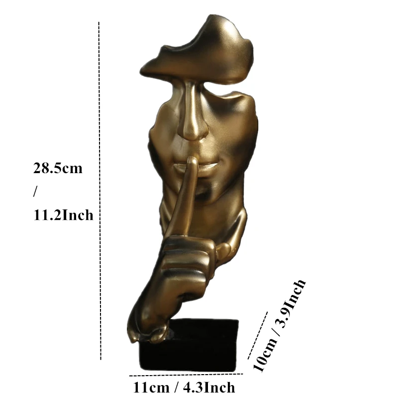 

Статуэтка Тихая из смолы 28,5 см, статуэтка с абстрактной маской, статуэтка с европейской маской, статуэтка для офиса, винтажный Декор для дома