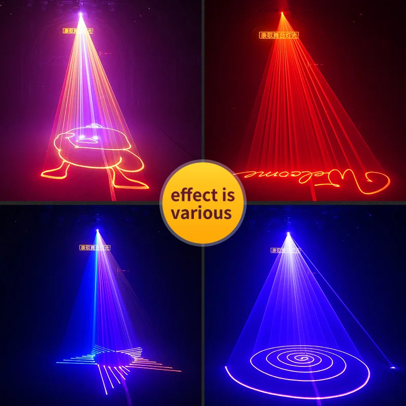 1W Animatie Laserlicht Laserlicht Projector Disco Dj Laser Beam Lijn Scanner Projector Rgb DMX512 Podium Verlichting Effect