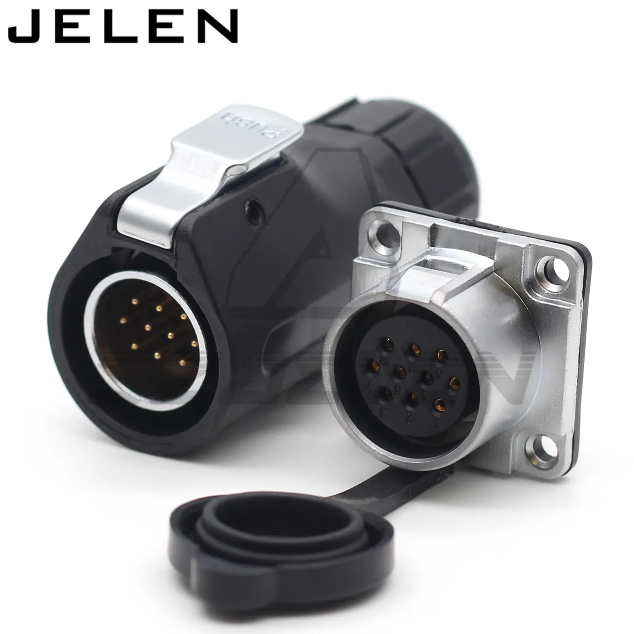 XHE20, IP67 2/3/4/5/6/7/8/9/10/12-pins waterdichte connector, M20 Paneelgemonteerde voedingskabelconnectorstekker en stopcontact