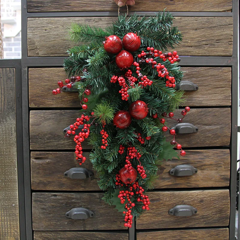 Christmas Decoration Artficial Plant Simulation Christmas Tree Home DecorationWall Hanging Party Christmas Xmas Room Wall Decor