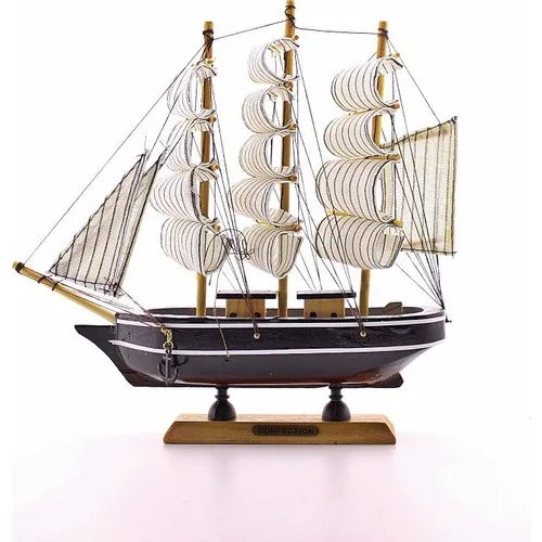 

Deco Elite Wood Handmade Sailing Ship Scale Model Decorative Hobby 23 cm- B