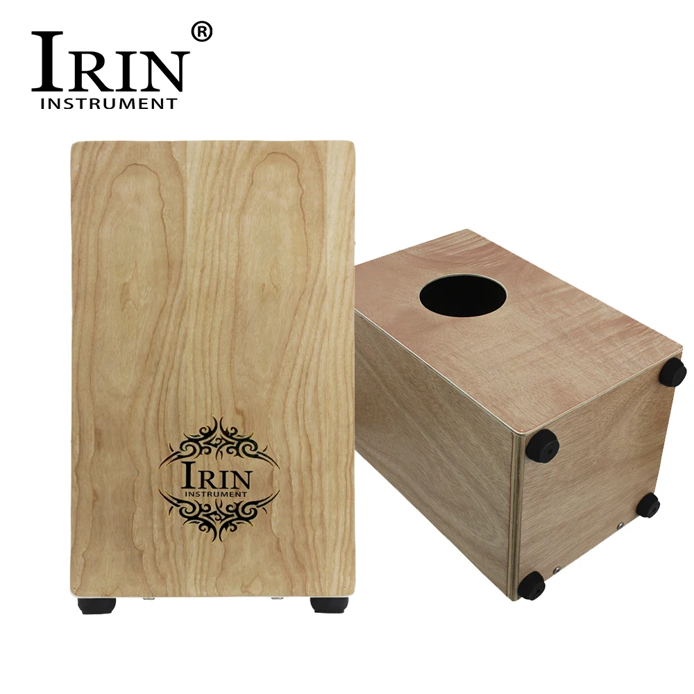 IRIN Wooden Cajon Drum Portable Hand Beat Box Drum Percussion Instrument Children Music Party Games With Carry Bag 46.5*30*29 CM