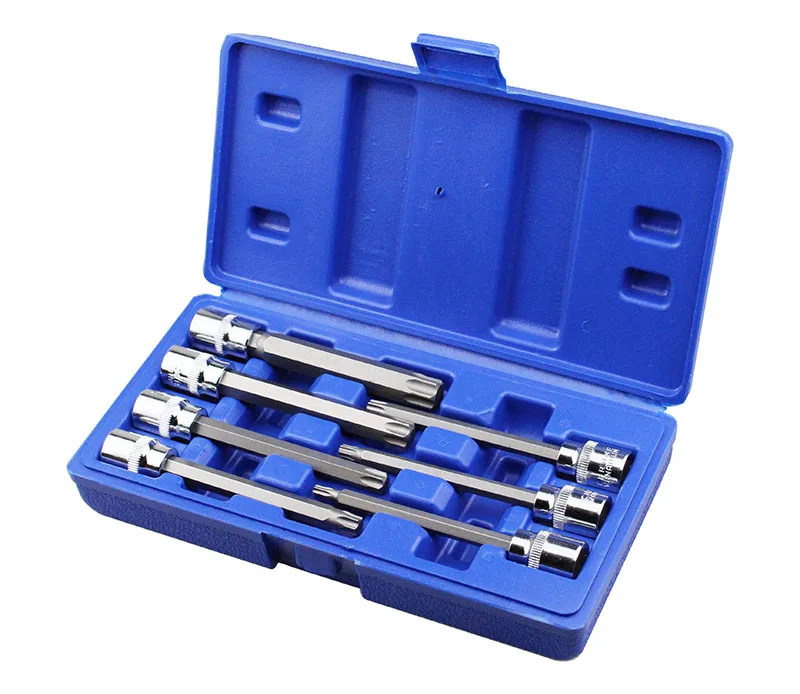 7pcs/set 3/8 inch Socket Tool Set  Drive Extra Long Torx Star Bit Sockets Set T25 T30 T40 T45 T50 T55 T60 Hand Tools