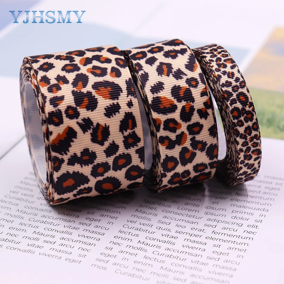 Leopard Print Grosgrain Ribbon 5 Yards Leopard Ribbons Craft Ribbon for Hair Bows Headbands Making and Craft Wrapping