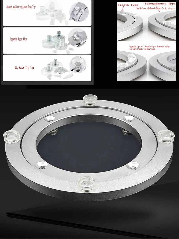 Mesa giratoria Lazy Susan de aleación de aluminio, plato giratorio para comedor, 4-40 pulgadas de diámetro