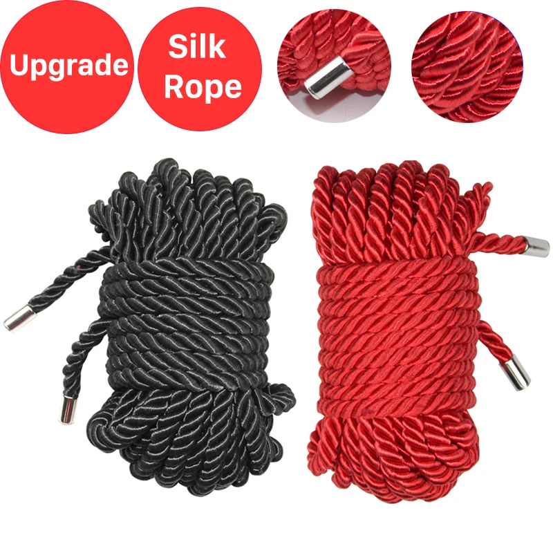 5m/10m Upgrade Soft Silk Rope Sex Bondage Restraint Slave Roleplay Sex Toys For Women Couples Adult Games Erotic Bdsm Fetish