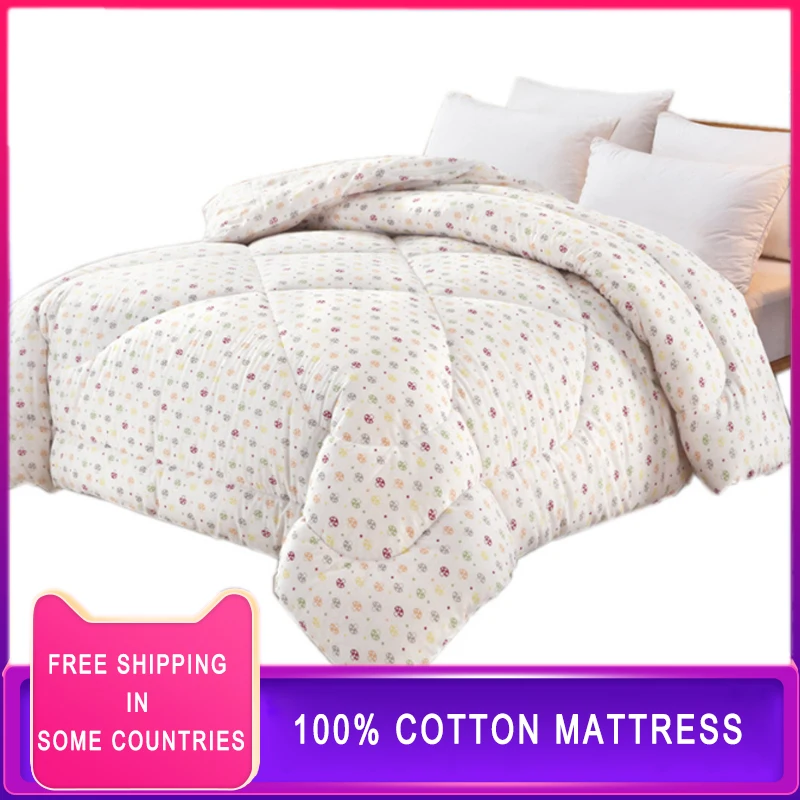 100% cotton mattress pad with pure cotton mattress thickened warm mattress single double winter cotton protection pad