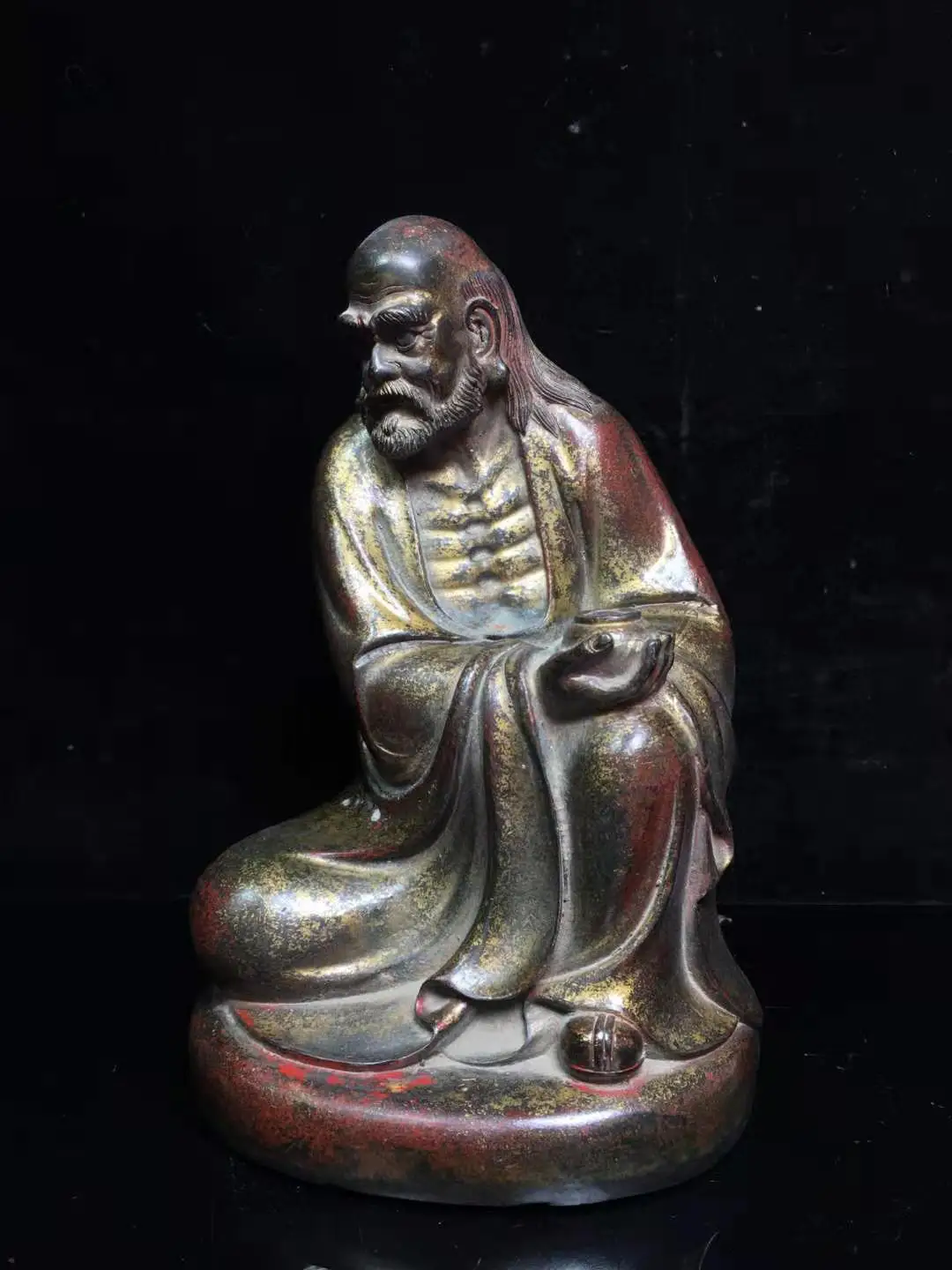 

Old copper DA MO Buddha statue