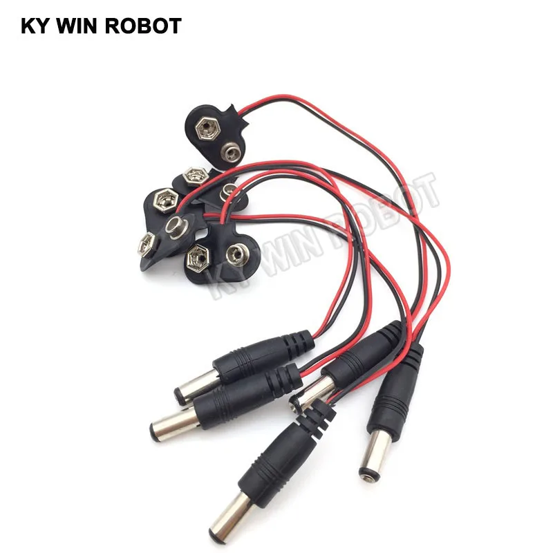 5 Chiếc Thử Nghiệm Pin 9V Tích Tắc Cáp Nguồn Vào DC 9V Kẹp Dây Chuyền Nam Adapter Cho Arduino bài UNO R3 DIY Kết Nối Jack Cắm