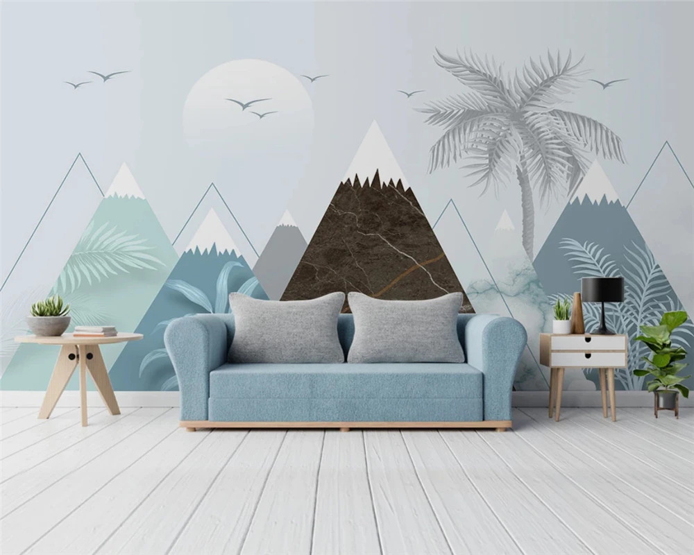 beibehang Custom modern geometric triangle personality living room children background papel de parede wallpaper papier peint