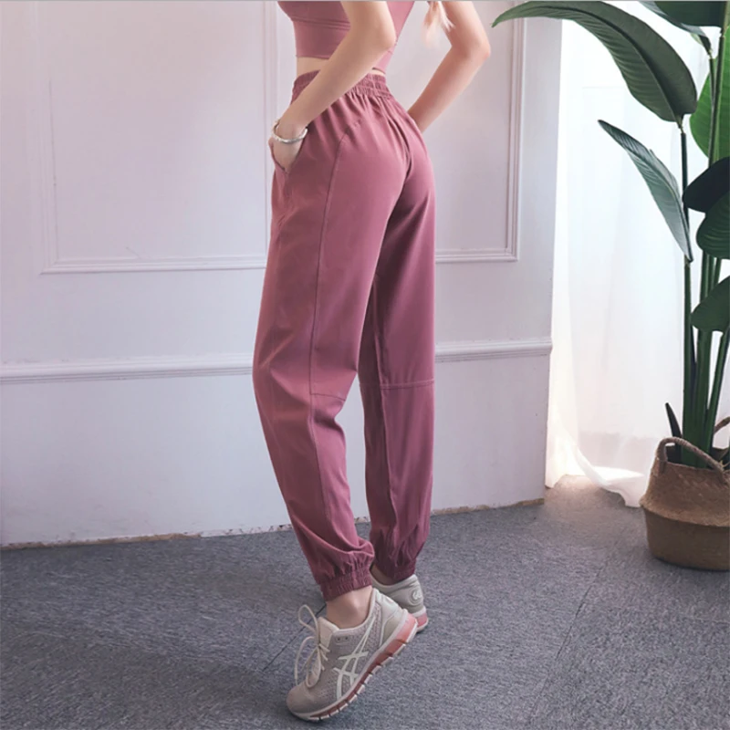 2023 Female Yoga Training Pants  Sports Trousers Exercise Fitness High Waist Drawstring Running Jogging Pants Workout Yoga Pants