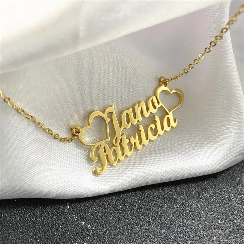 Personalized Name Necklace Women Fashion Custom Jewelry Customized Heart Pendant Necklace Wedding Gift Collares Para Mujer