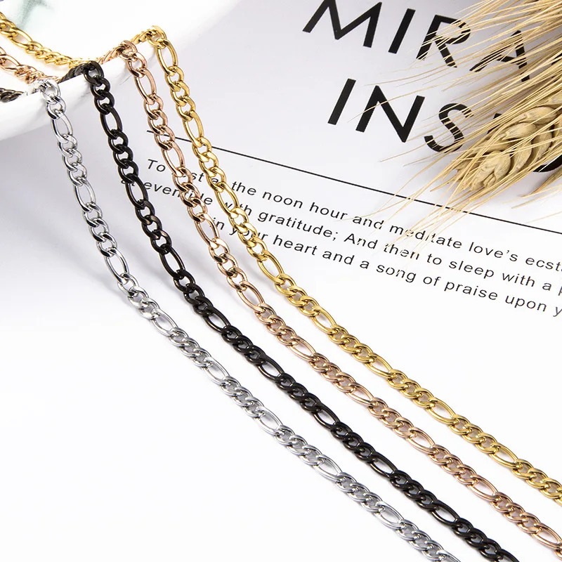 Modische Neue Figaro-Kettenhalskette für Männer Punk Silberfarben Edelstahl Lange Halskette Männer Hip-Hop Schmuck Geschenk – Detail 8