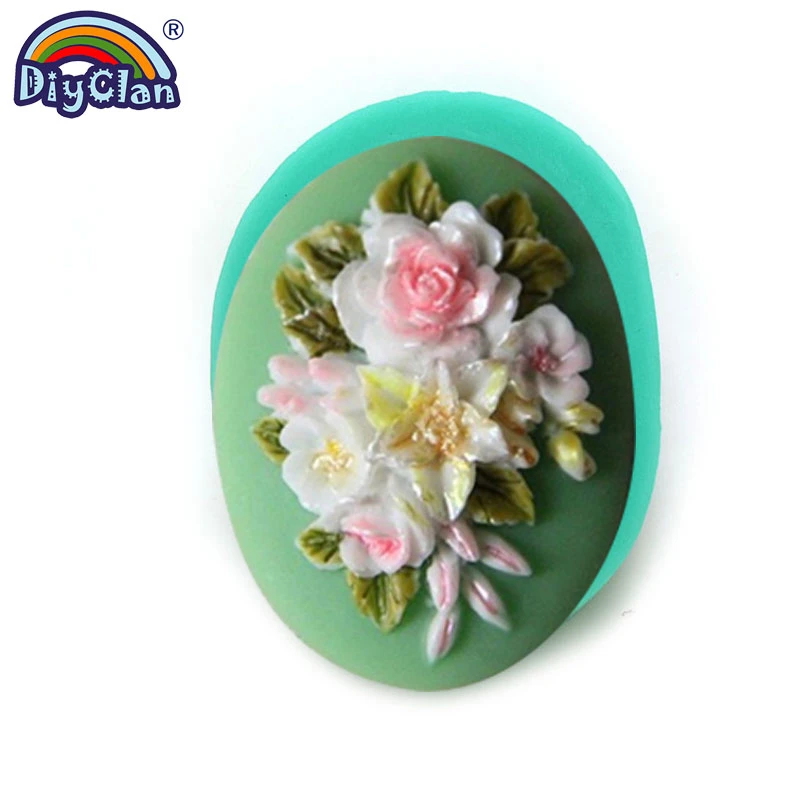 Flower Fondant Silicone Molds For Mug Decorating Rose Resin Polymer Clay Decoration Form Plaster Mastic Aroma Craft Making Novel