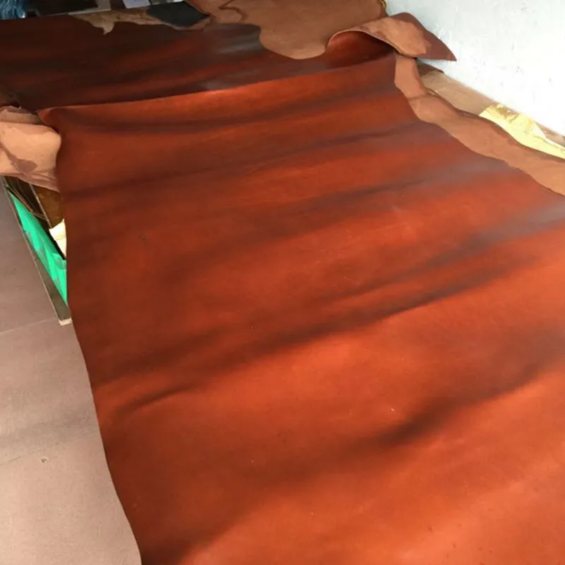 Genuine cowhide top layer oil wax leather handmade diy cowhide oil skin thickness 2mm real leather