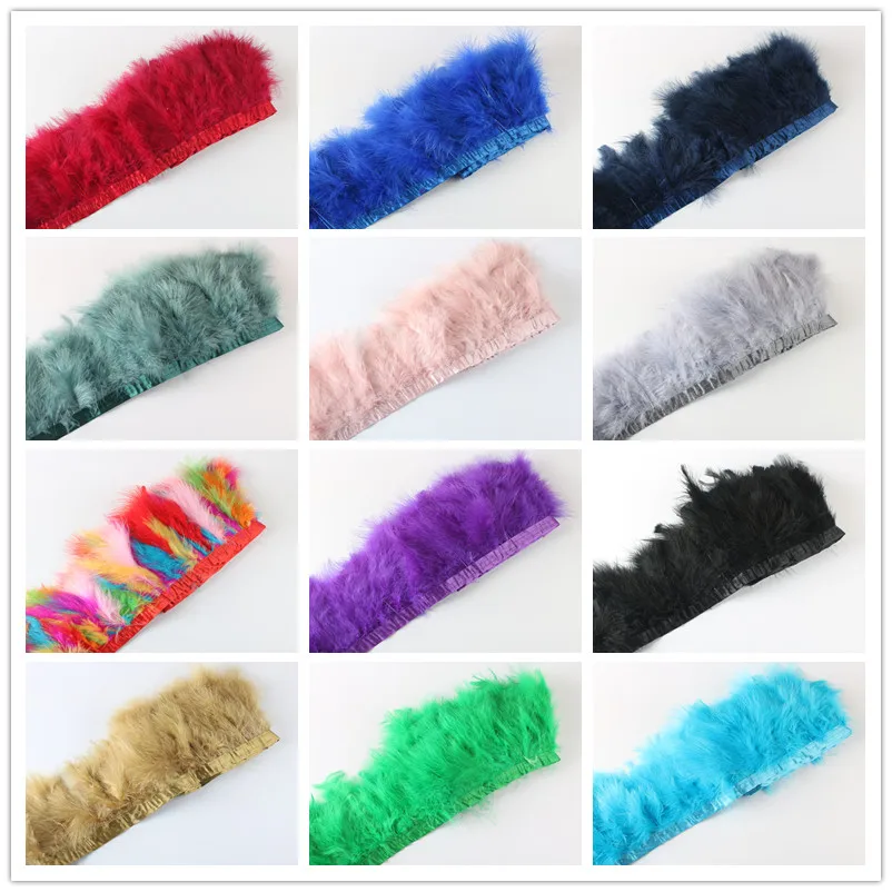 

10 Yard/Lot 10-15cm Marabou Feathers Trim Fringe Turkey Feathers for Crafts Ribbon Clothing Wedding Decoration Pheasant Plumas