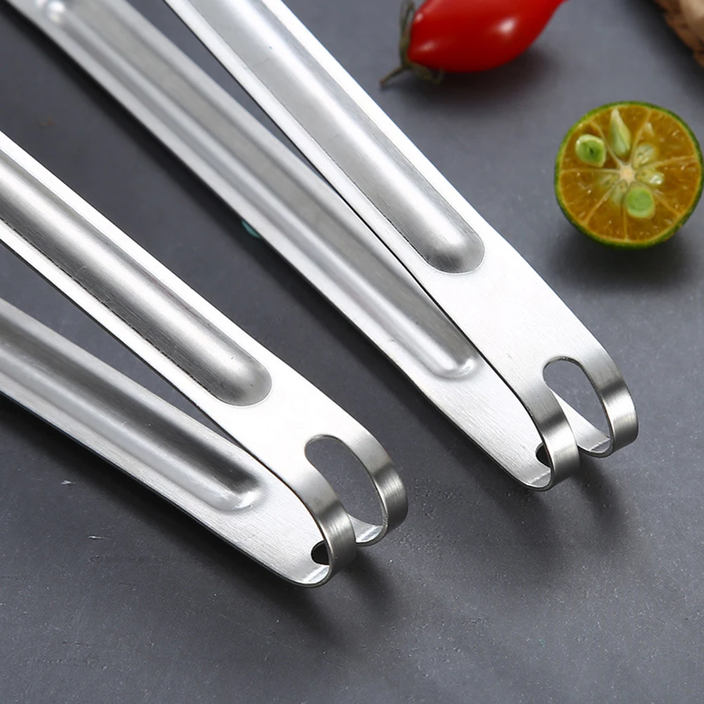 20 - 40cm Portable Stainless Steel Kitchen Barbecue BBQ Meat Tongs Salad Steak Food Clip Large Size Tong Utensils