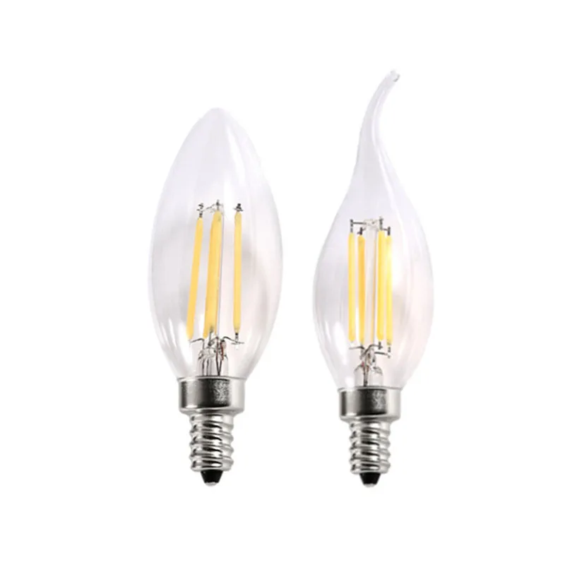 

LED Bulb C35 E14 220V 240V Light 2W 4W 8W 12W Design Energy Saving Candle Warm Cold White Filament Light 360 Degree Lamp