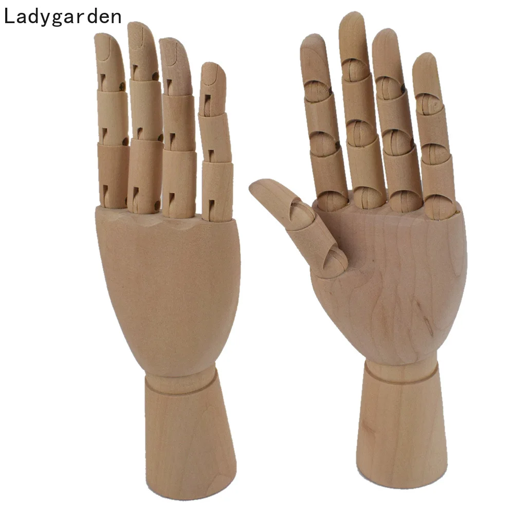 Wooden Hand Model Human Figure Artist Painting Model Mannequin Jointed Doll Flexible Drawing Manikin Wood Sculpture Figurines