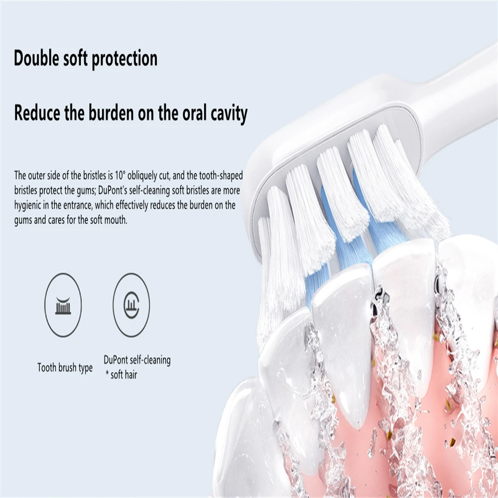 Testina per spazzolino elettrico originale Xiaomi Mijia 3 pezzi per T301 Smart Sonic spazzolino acustico pulito 3D testina combinata