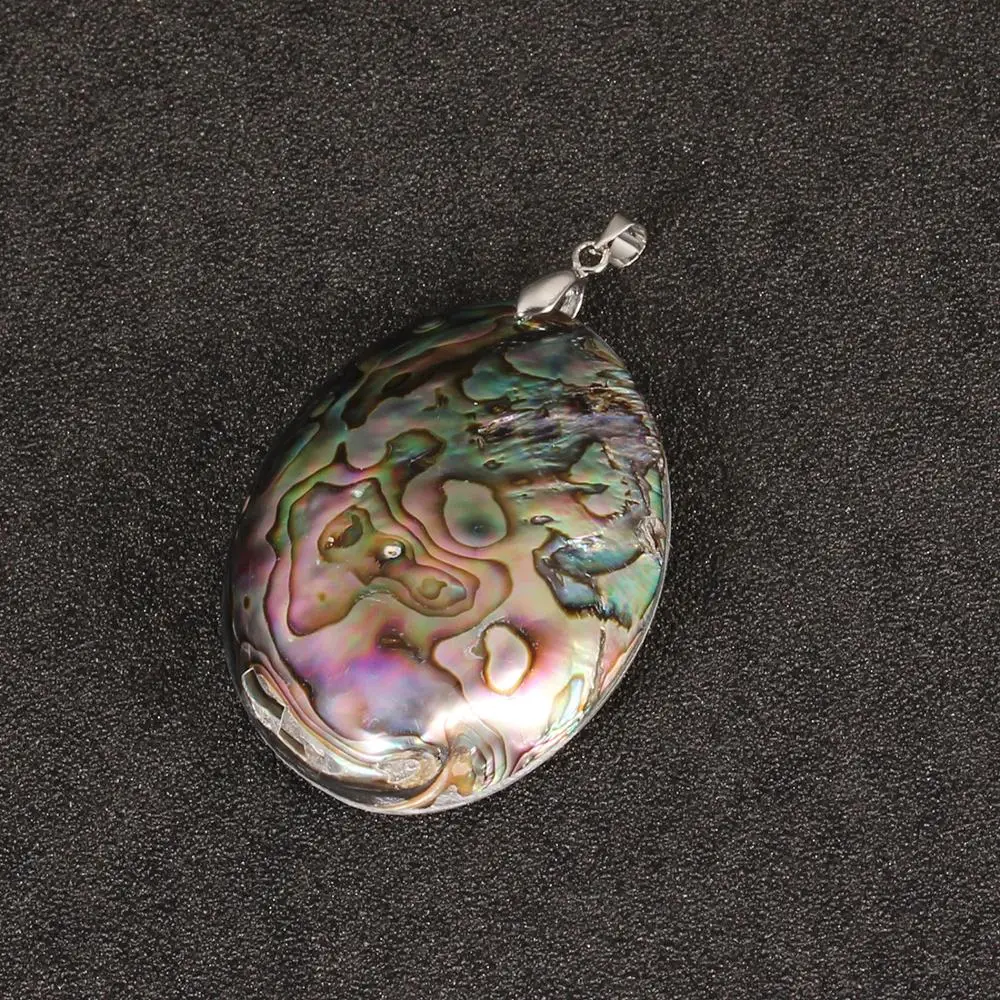 XINYAO Vintage Silver Color Abalone Shell Pendants Charms 60*39mm Natural Mother of Pearl Shell Pendants For Jewelry Making