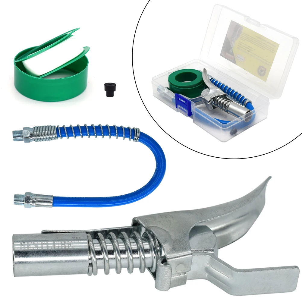 Hose Kit High Pressure 10000PSI Grease Gun Coupler Coupling End Fitting 1/8” NPT Adapter Connector Lock On Tool Accessories