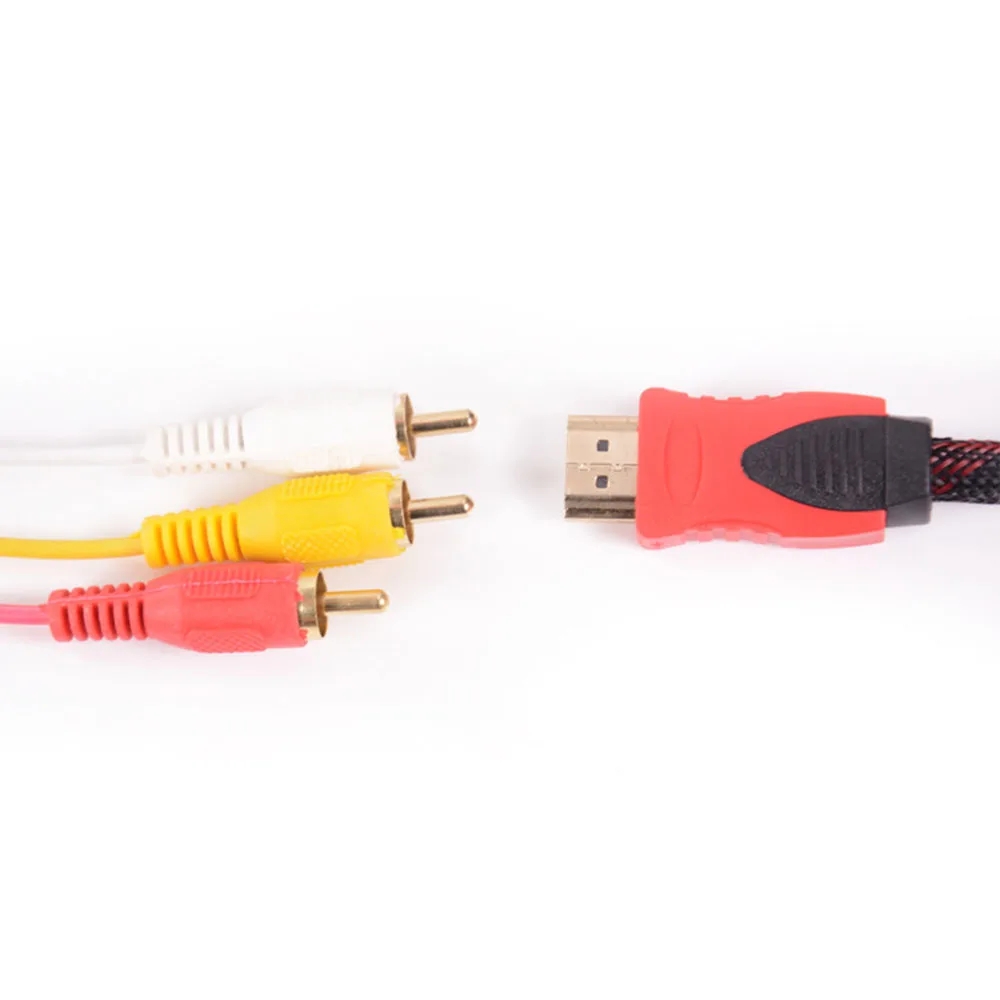1.5 متر تحويل محول HDMI-متوافق مع كابل RCA ذكر إلى 3 RCA AV ذكر AV مركب ذكر M/M موصل كابل محول الحبل