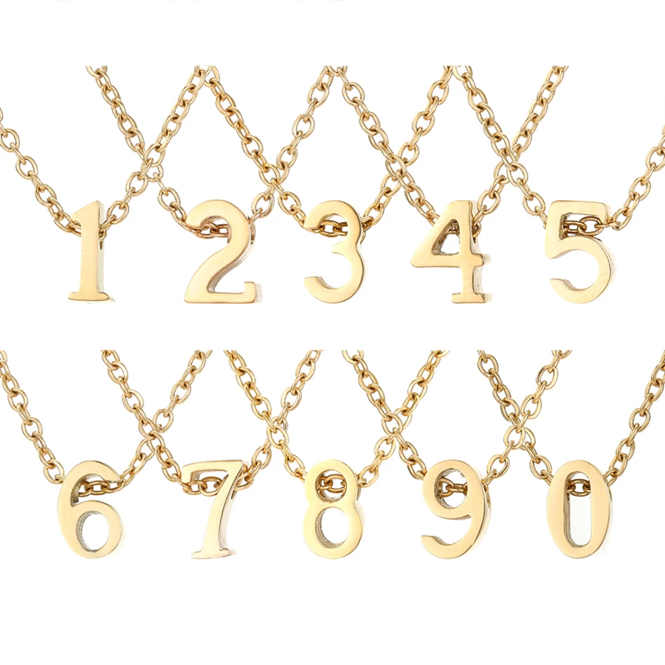 Juji 316L الفولاذ المقاوم للصدأ الرقمية قلادة للنساء 2021 مجتمعة أرقام المختنق قلادة المرأة مجوهرات بالجملة/دروبشيبينغ