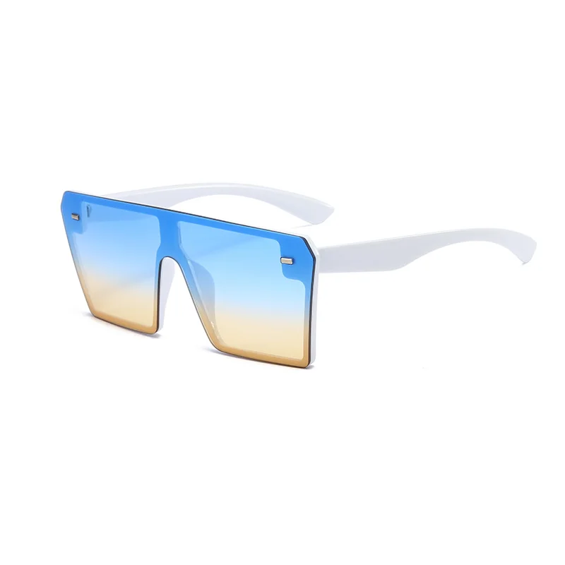 Classic Sunglasses Big Square Frame Gradient Blue Lens Sun Glasses Eyewear Decoration Shades Goggles for Women Men Couple