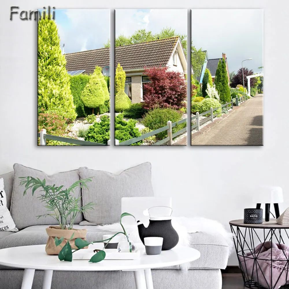 Home Decor UnFramed Modern HD Printed Canvas Painting 3 Pieces Wall Art Pictures Netherlands City Streetscape Poster PENGDA/post