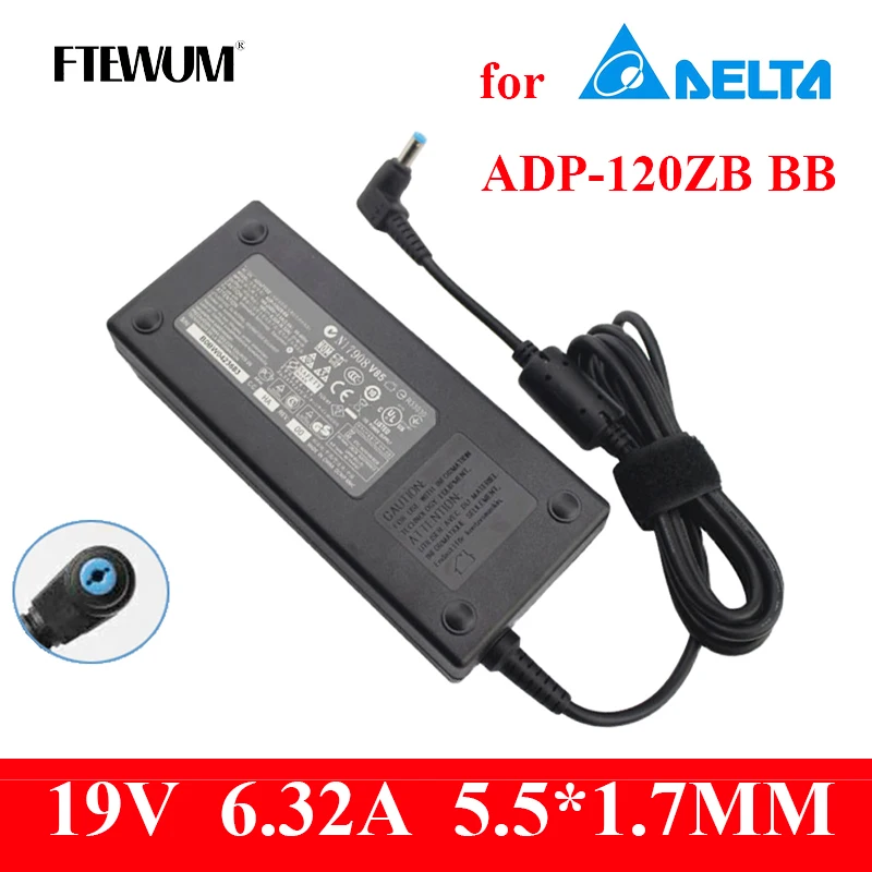 ftewum carregador 19v 632a 120w 5517 mm ac dc portatil adaptador para delta adp120zb bb v3772g 7745g 8935g 8940g 8942g fonte de alimentacao 01