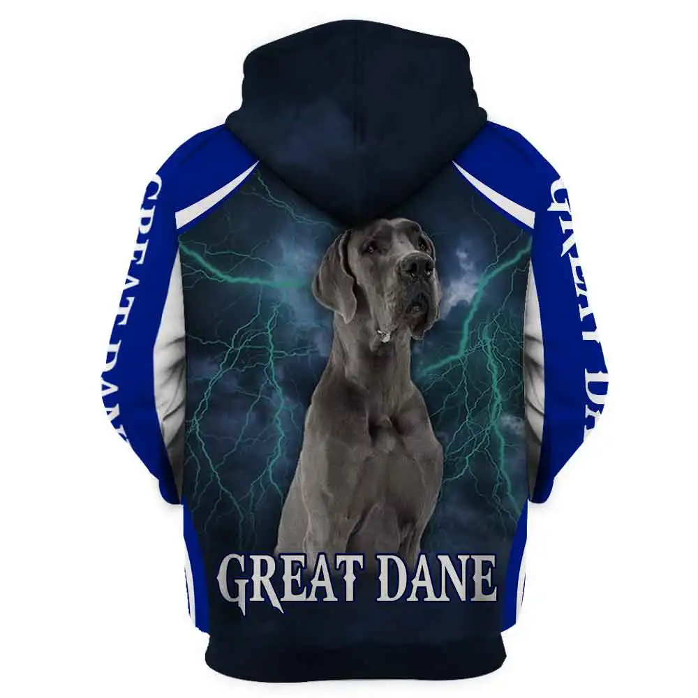 Unisex 3D Printed Graphic Hoodies Sweatshirts Animals Dog Art Great Dane Hoodie Men/Women Casual Streetwear Sweatshirt Pullover