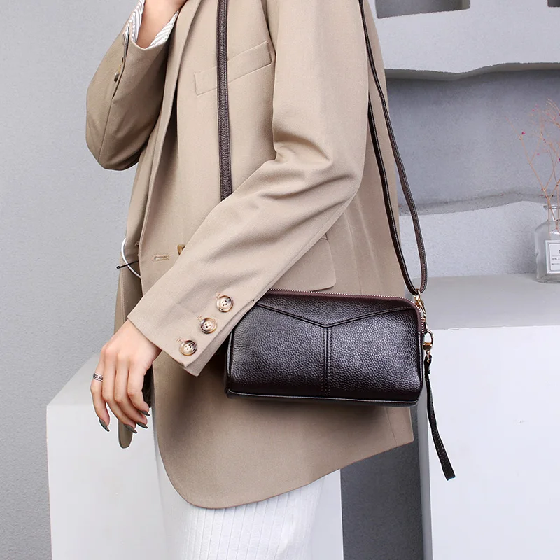 Small Crossbody Bag Sac a Main 100% Genuine Leather Women Tote Shoulder Bag Solid Color Clutch Ladies Bags For 2023 Shoulder Bag