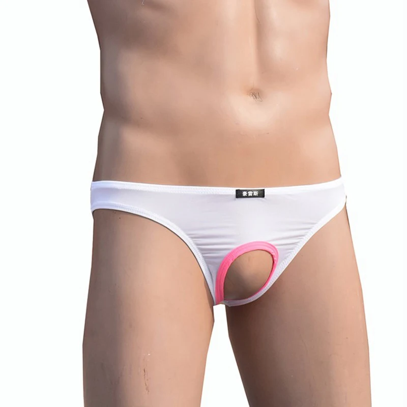 Poudres-Slip amissié pour homme, lingerie sexy, sous-vêtement, ouvert devant, fétiche, tanga