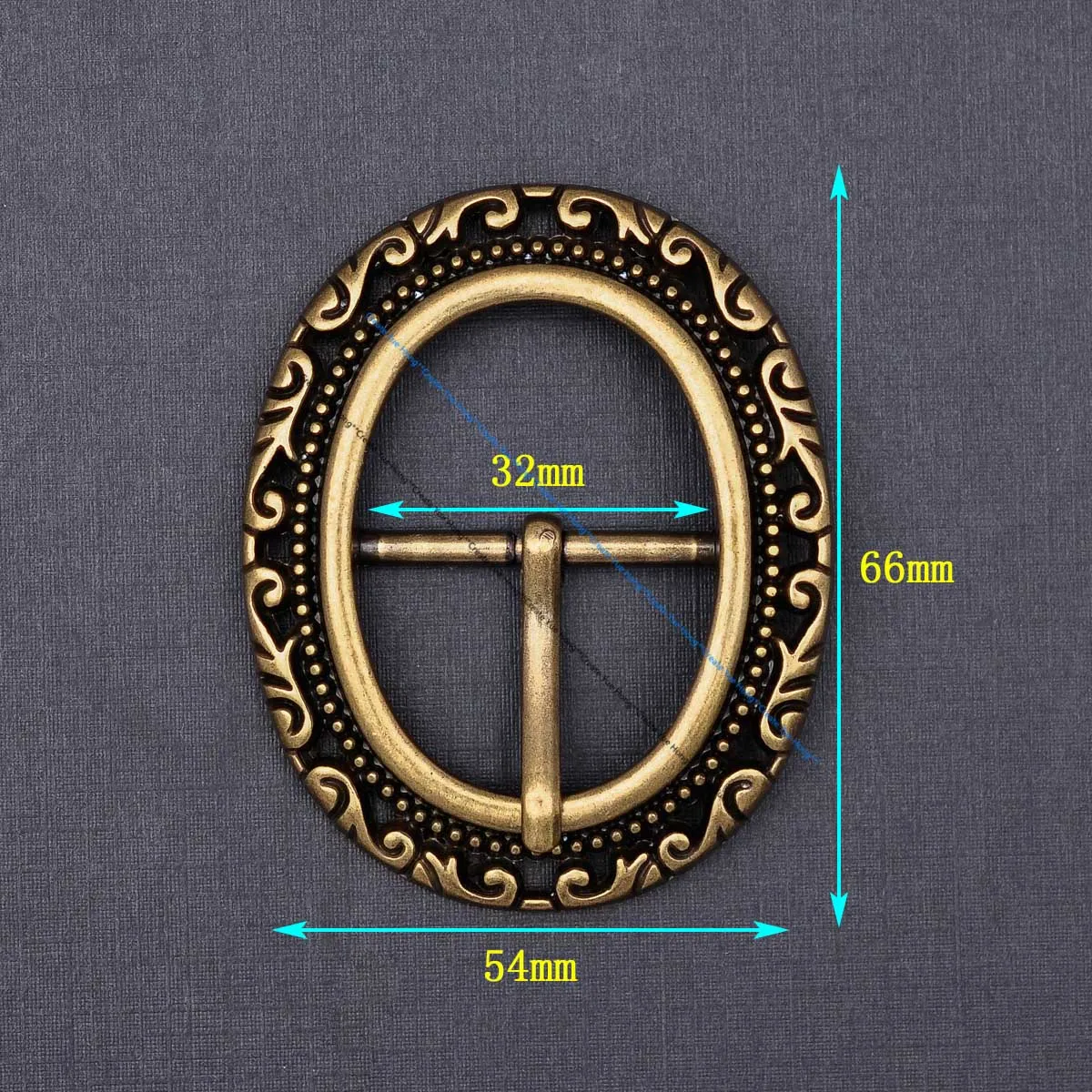Antique Brass Men Western Flower Carved Oval Center Bar Pin Prong Leather Belt Buckle Fit 32mm Belt strap