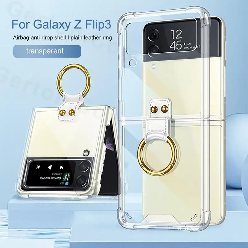 For Samsung Galaxy Z Flip 3 4 5 5G Case Transparent Bumper Silicone TPU Cover For Samsung Z Flip 3 4 Z Flip3 ZFlip3 Flip5 Cases