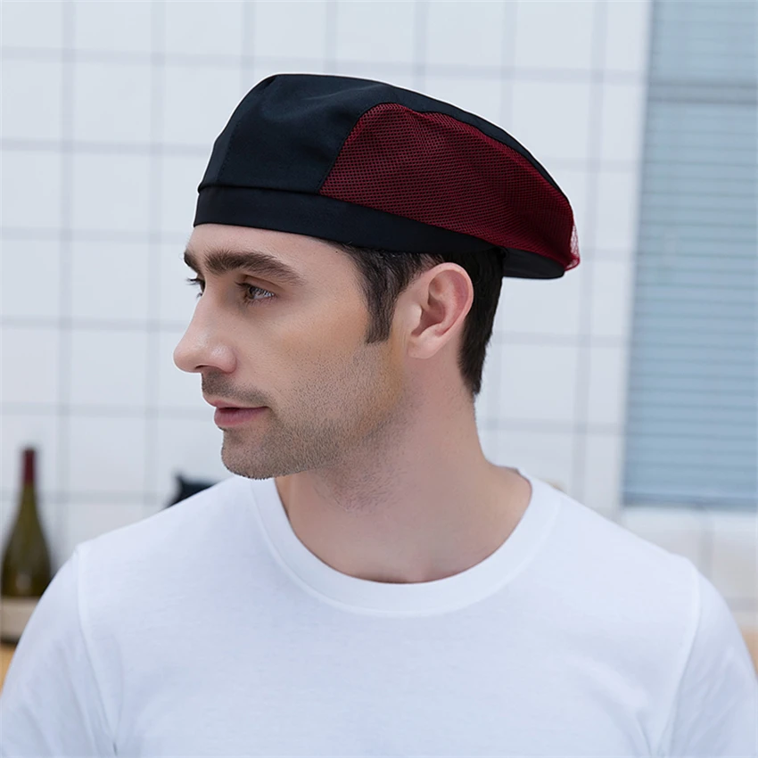 Chapeau de Chef, uniforme de Service de restauration, casquette en tissu de Restaurant, bérets élastiques imprimés de piment, chapeaux de Chef