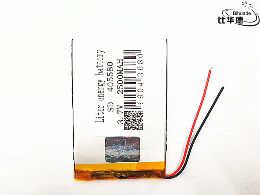 Liter batería de energía de buena calidad, 3,7 V,2500mAH, 405580 polímero de iones de litio/Li-ion, para tableta, pc, GPS,mp3,mp4