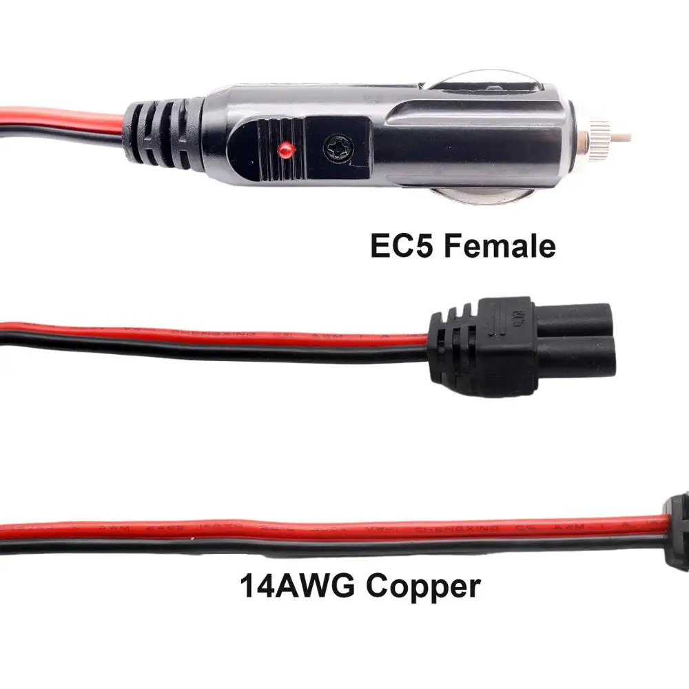Car Cigarette Lighter Plug to EC5 Female Emergency Battery Booster Portable Jump Starter Cable On-board Electrical Adapter Cord