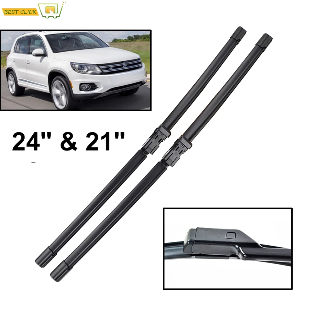 Misima przedniej szyby pióra wycieraczek do przedniej szyby dla VW Tiguan 2016 2015 2014 2013 2012 2011 2010 2009 2008 2007 przednie okno 24 "21"