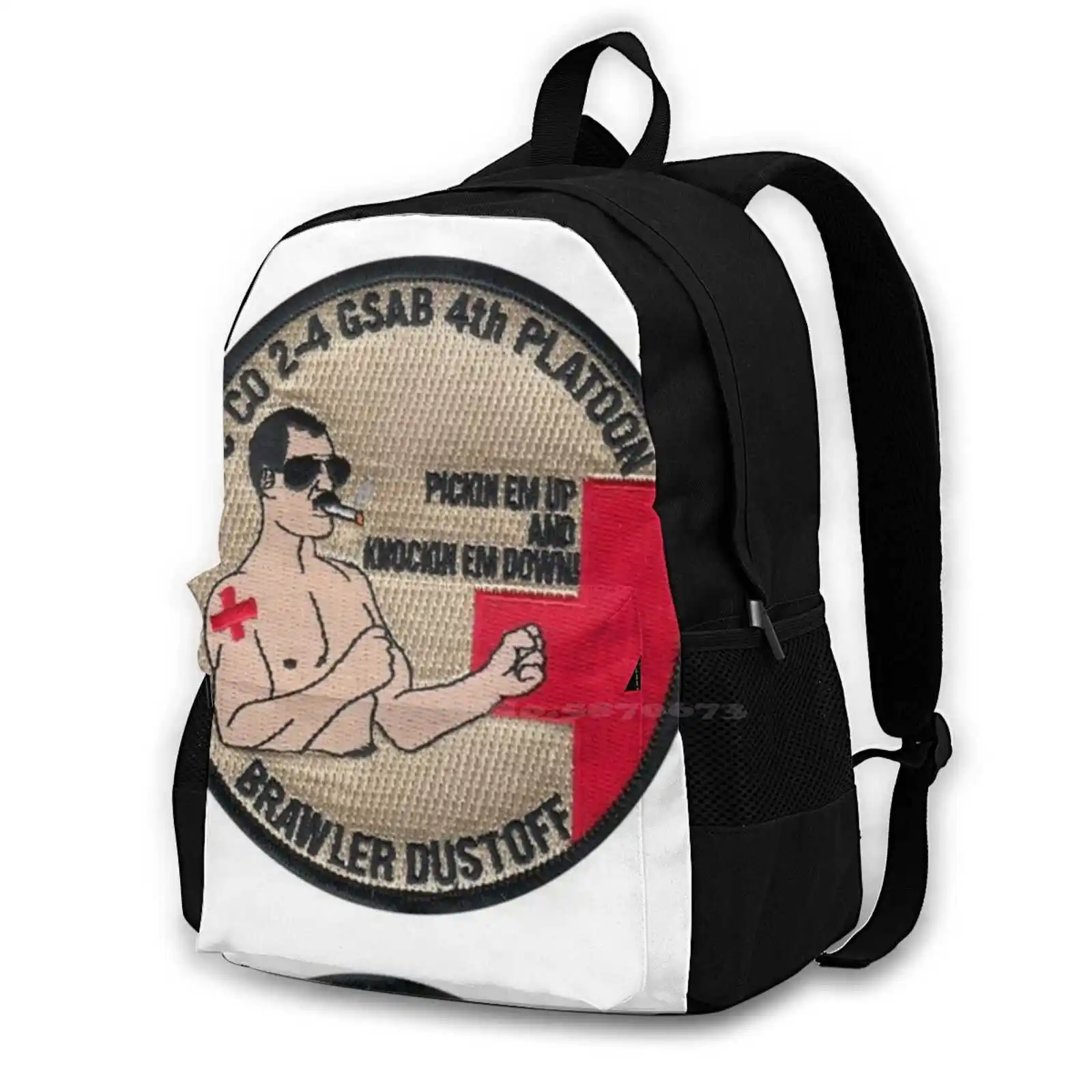 Us Army C Co 2-4 Gsab Dustoff Pattern Design Bag Student'S Backpack Us Army C Co 2 4 Gsab Dustoff