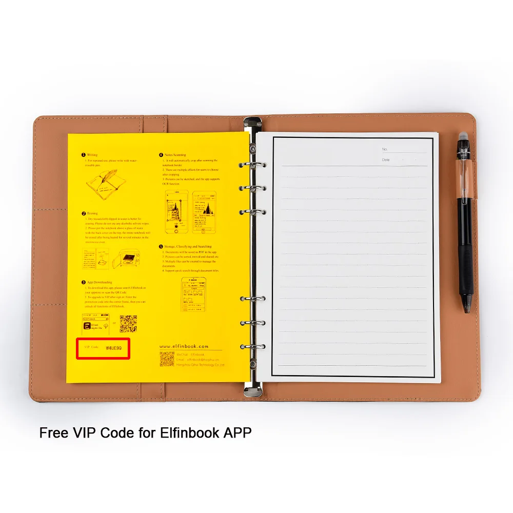 Leather Smart Reusable Erasable Notebook Microwave Wave Cloud Erase Notepad Note Pad Lined With Pen