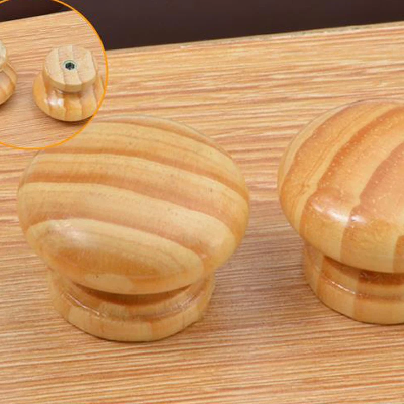 1Pcs Wood Furniture Handles Cabinet Drawer Wardrobe Knobs Wooden Kitchen Door Pulls Furniture Hardware