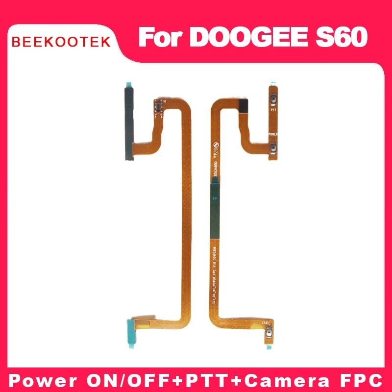 BEEKOOTEK New Original DOOGEE S60 Power ON/OFF + PTT Camera button flex cable+Volume Cable for DOOGEE S60 Lite smart cell phone