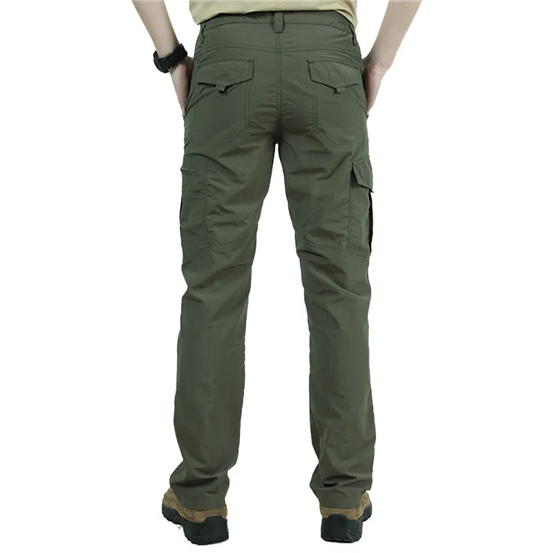 Pantalon Cargo Imperméable et Respirant pour Homme, Long Fjogging de l'Armée avec Poches, Décontracté, Grande Taille 4XL, Été