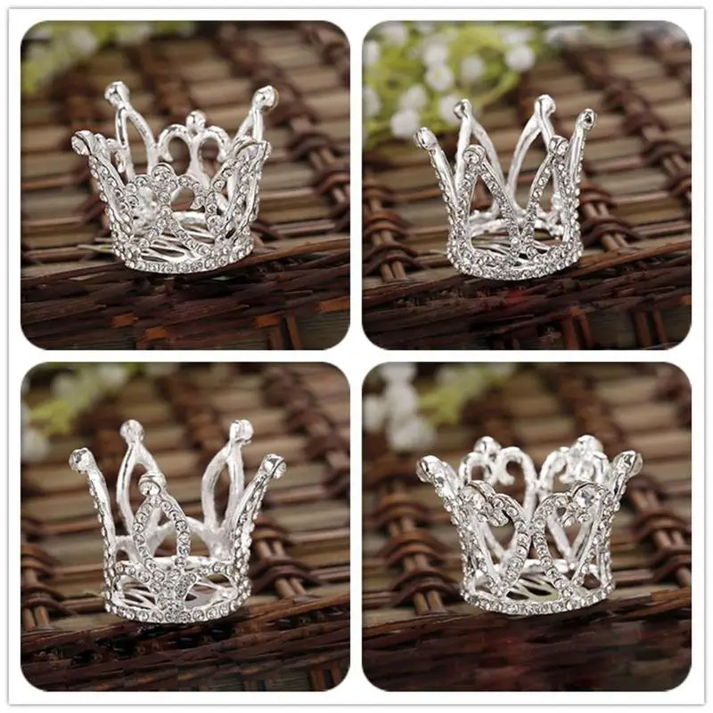 Baby Boy Girl Crown Newborn Photography Props Infants Rhinestone Photoshoot Accessories Picture Shoot for Baby Shower Birthday